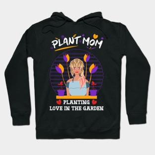 Plant mom planting love in the garden purple Hoodie